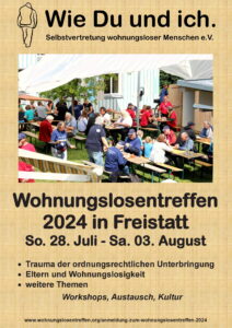 Plakat Wohnungslosentreffen Freistatt 2024