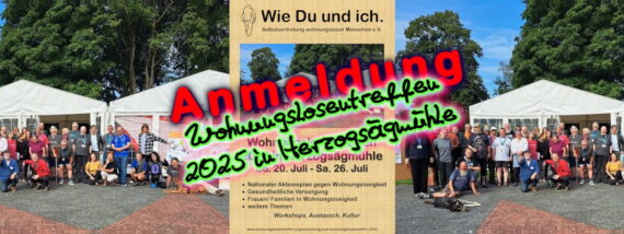 Anmeldung zum Wohnungslosentreffen Herzogsägmühle 2025