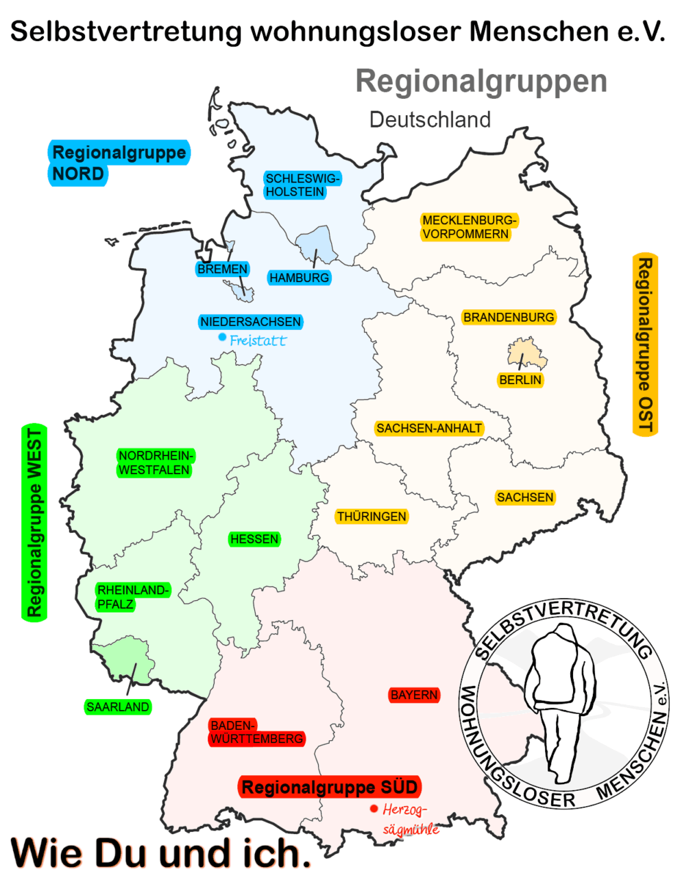 SwM e.V. - Karte der Regionalgruppen 2025
