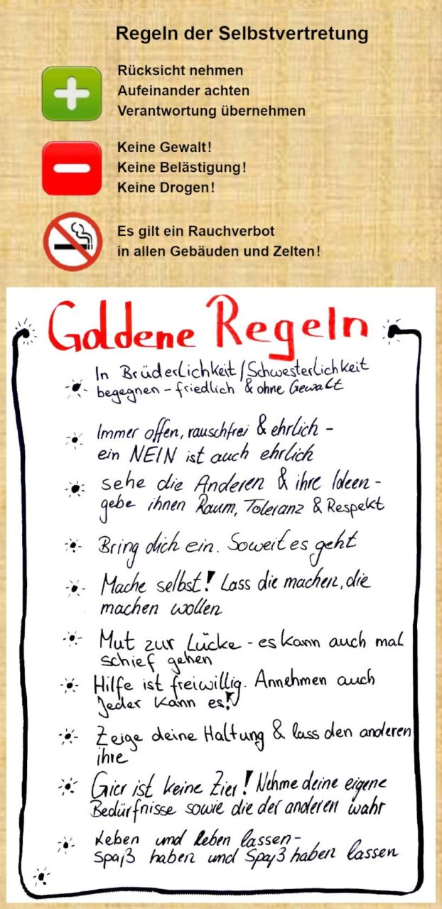 SwM e.V. - Goldene Regeln (vom Wohnungslosentreffen 2017)